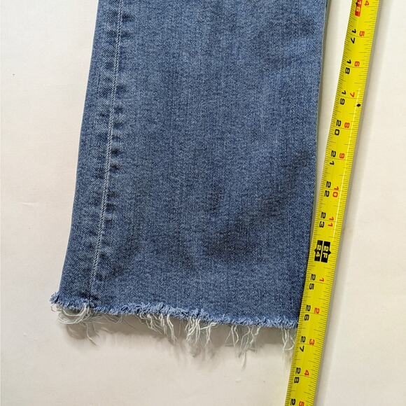 Mother Tripper Ankle Fray 32 Blue Crop Flare '70s Aesthetic High Rise Denim - Picture 9 of 12
